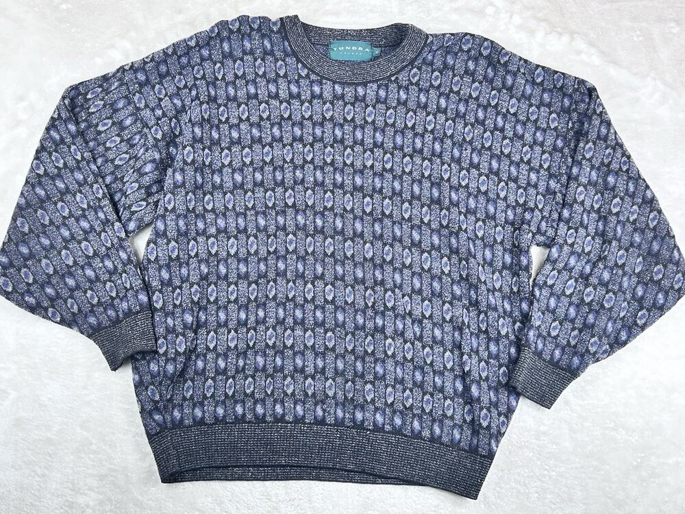 Vintage TUNDRA Canada Sweater Mens Size XL Biggie Hipster Multicolor Wool Blend